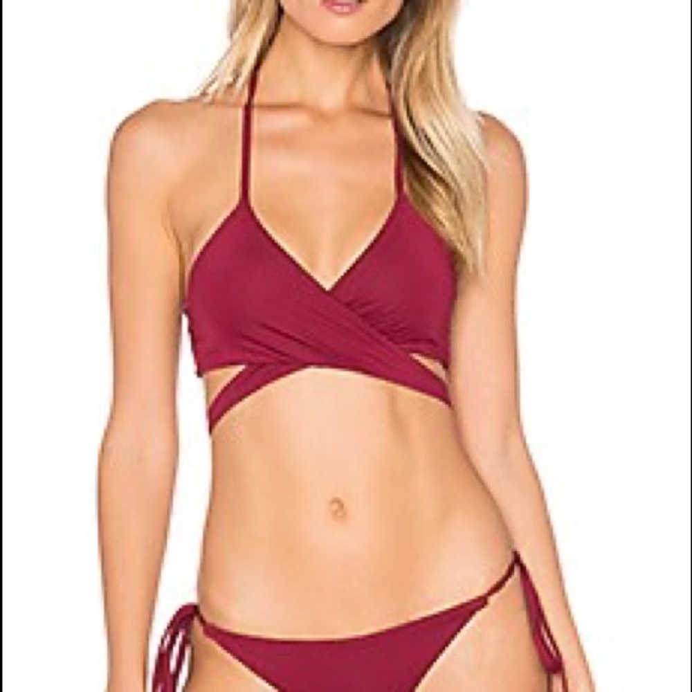 Frankies Bikinis Malia Maroon Bikini Top (598)